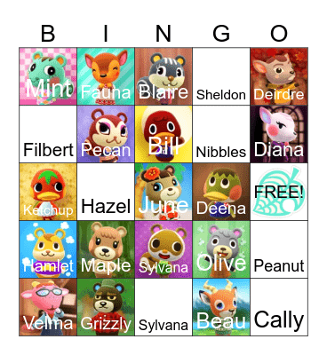 Animal Crossing Bingo Card