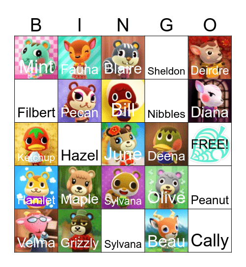 Animal Crossing Bingo Card