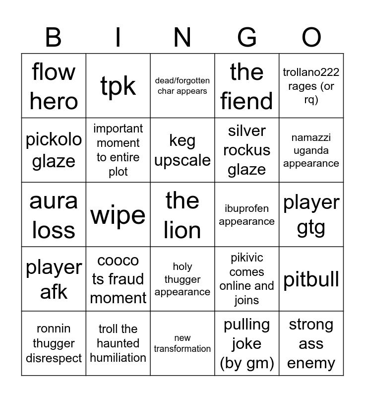 Silver dnd bingo Card