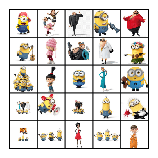 Bingo Detestable moi - Minion Bingo Card