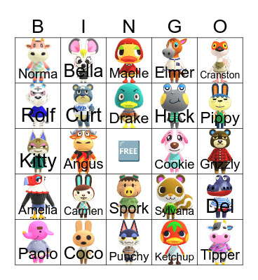 Animal Crossing Bingo Card
