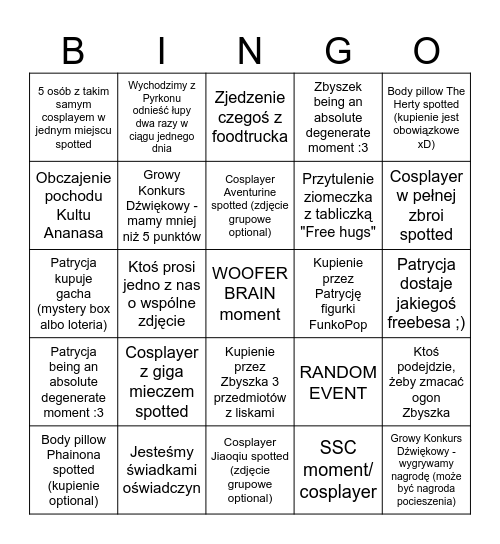PYRKON :D Bingo Card