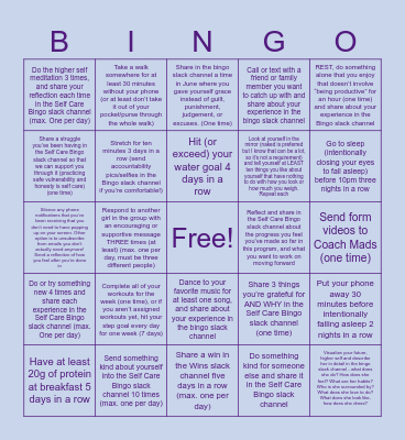 Self Care Bingo Card