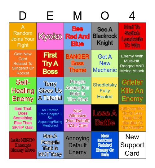 Block Tales Demo 4 Bingo >:) Bingo Card