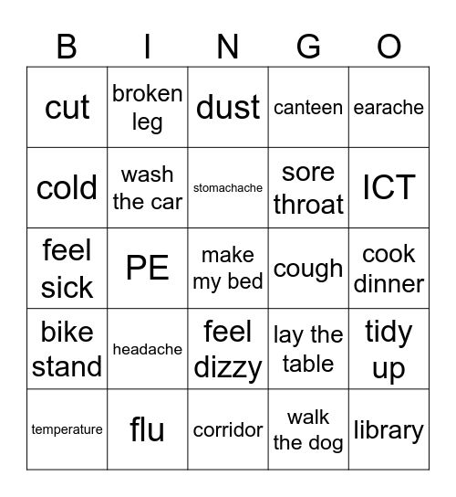 Unit 1,2,3 Bingo Card