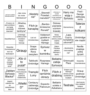 Harry Potter Bingo Card
