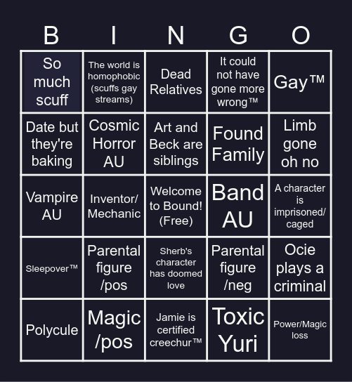 BoundSMP Bingo! Bingo Card