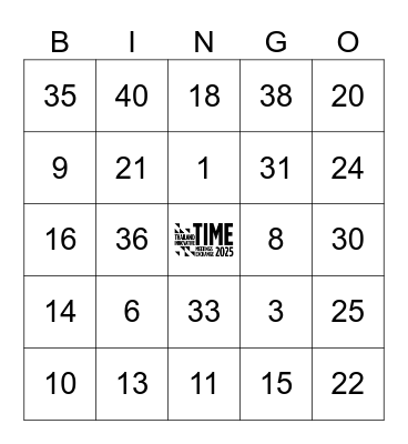 TIME to Bingo! Bingo Card