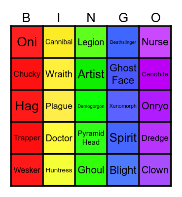 DBD Bingo Card