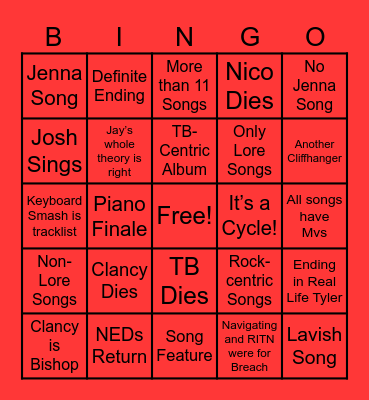 Breach Bingo Card