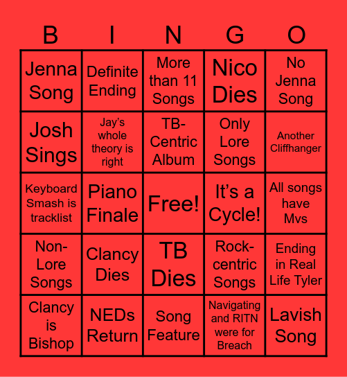 Breach Bingo Card