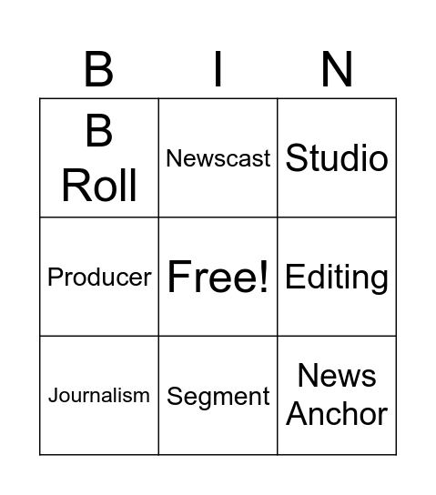 Broadcast Bingo Card