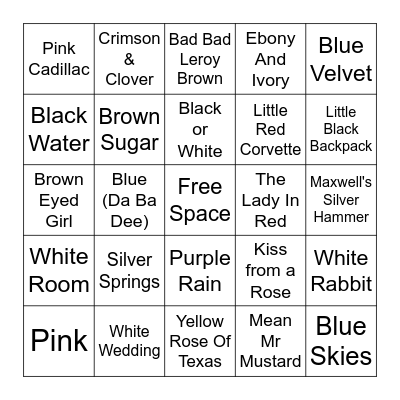 COLORS Bingo Card