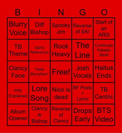The Contract Bingo Card