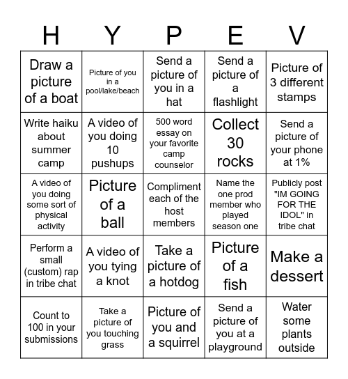 Hypebingo Card