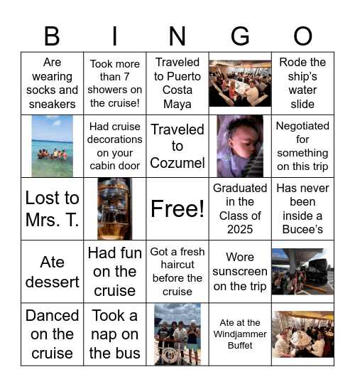 Grad Trip Bingo - Class of 2025 Bingo Card