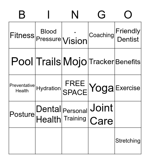 2013 Health & Wellness Fair Bingo Card