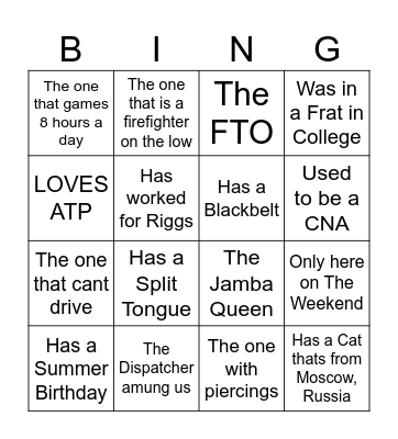 ATP BLACKOUT BINGO Card