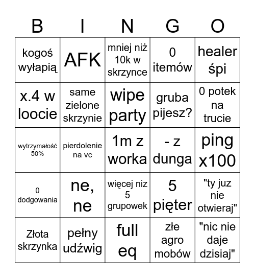 GRUPOWKI Bingo Card