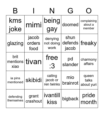 hr meeting Bingo Card