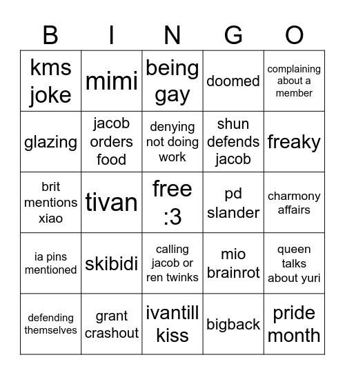 hr meeting Bingo Card