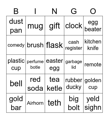 scrap Bingo Card