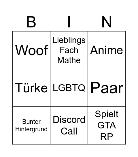 Ome Bingo Card