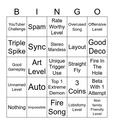 GD Bingo Card
