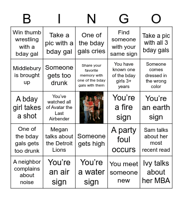 Gemini Party Bingo Card
