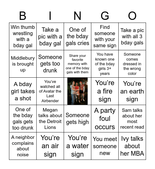 Gemini Party Bingo Card