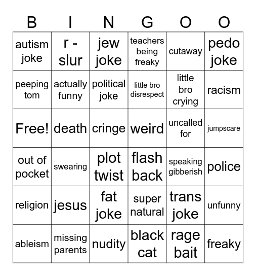 ghost stories dub bingo Card