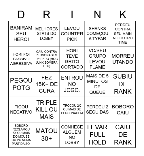 BINGOWATCH Bingo Card