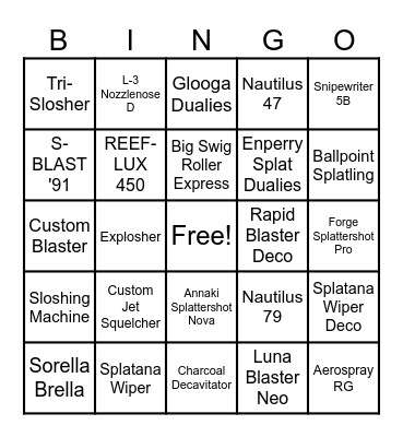 Test Bingo Card