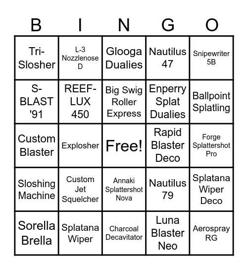 Test Bingo Card