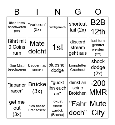 Haupi Bingo Card