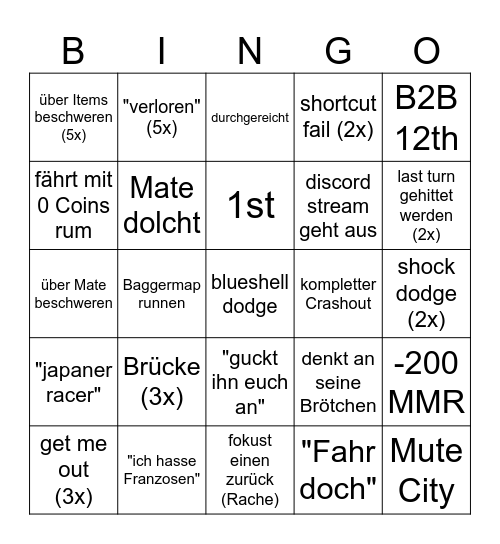 Haupi Bingo Card