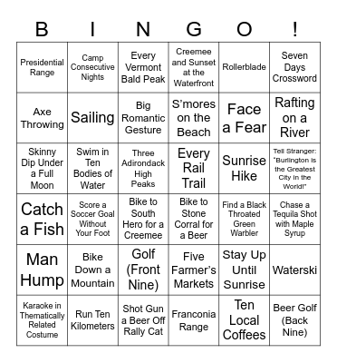 Summer Bingo! Bingo Card