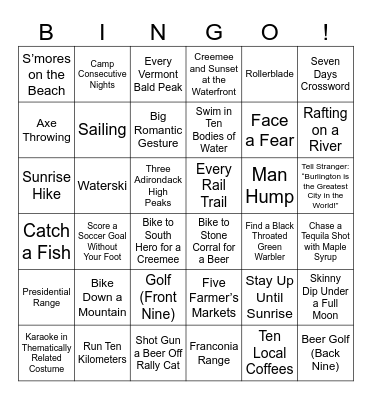 Summer Bingo! Bingo Card