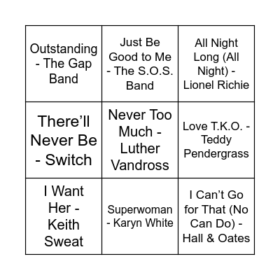 Game Three Bingo Card