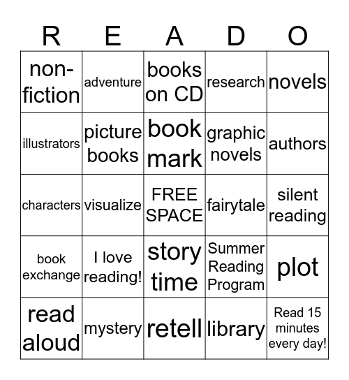 Library Bingo Card