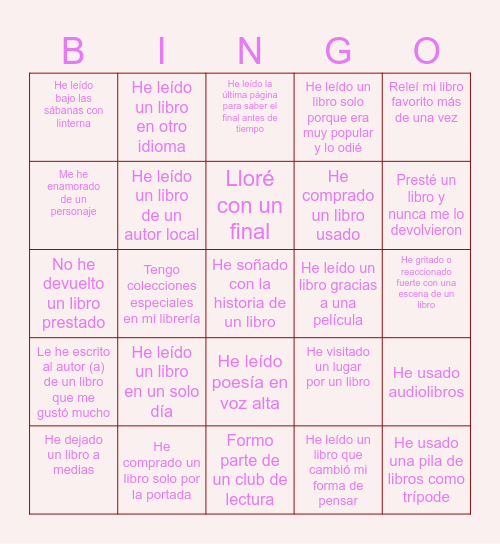 Bingo Tinta y Café Bingo Card