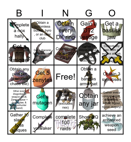 DaGang Bingo Card
