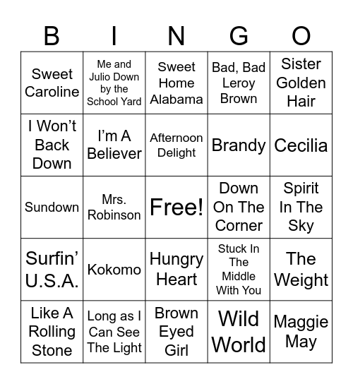 ——-Bingo——- Bingo Card
