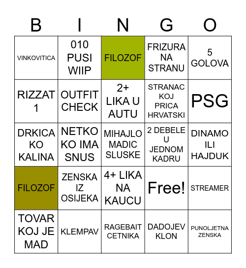 OME TV CHALLENGE Bingo Card