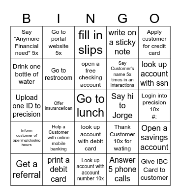 IBC Sales Bingo Card