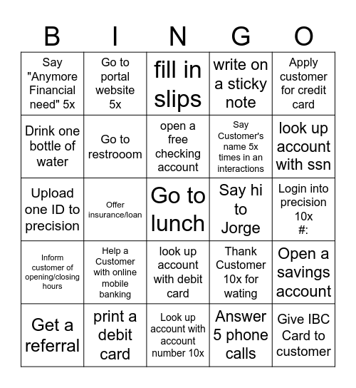 IBC Sales Bingo Card