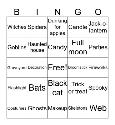 Halloween  Bingo Card