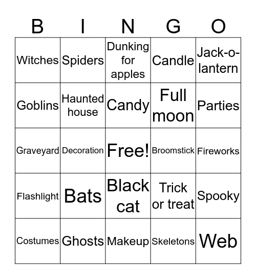 Halloween  Bingo Card