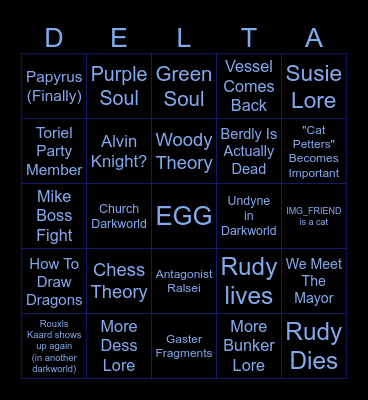 Deltarune Bingo Card