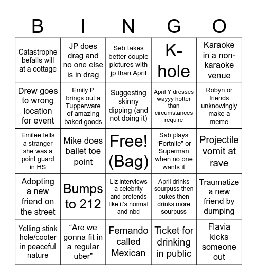 Summer 2025 Bingo Card